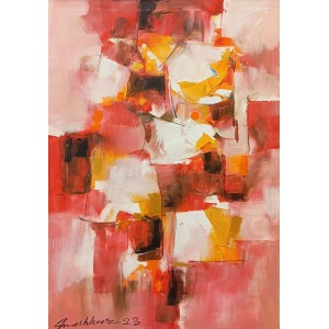 Mashkoor Raza, 24 x 36 Inch, Oil On Canvas, Abstract Painting, AC-MR-751